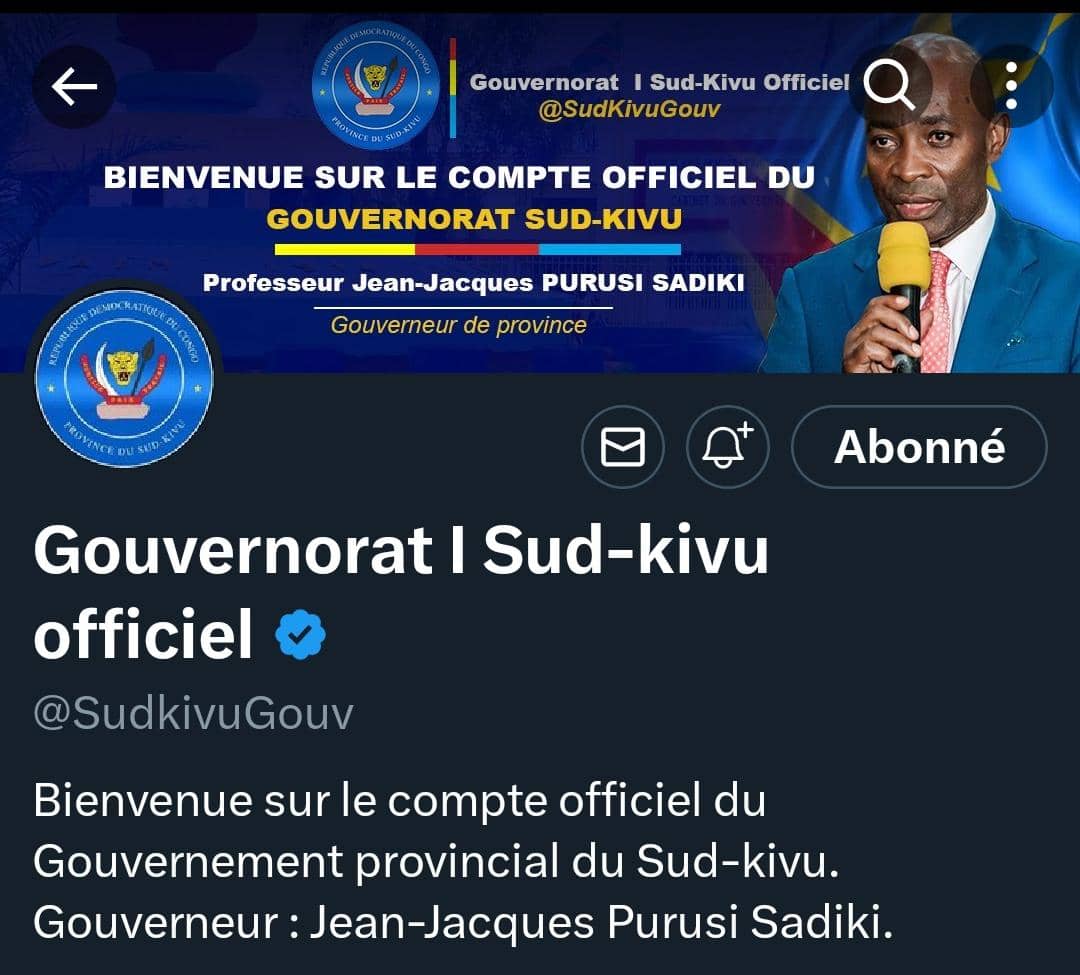 Sud-Kivu : un nouveau compte X pour le partage des informations du gouvernorat